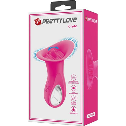PRETTY LOVE - CLYDE ORAL VIBRATOR VIBRATING TONGUE 12 VIBRATIONS PINK - 2
