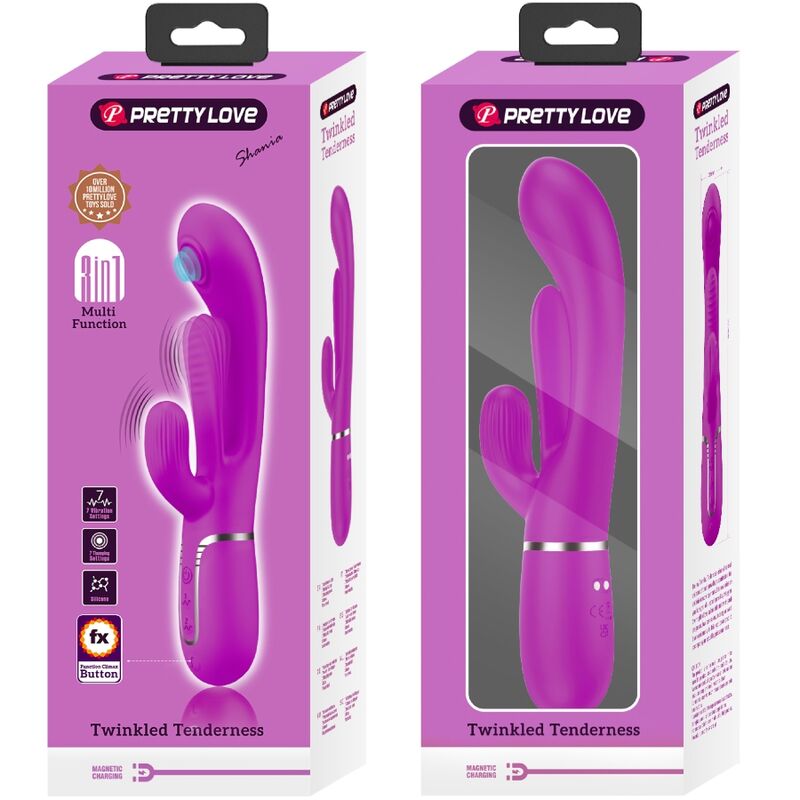 PRETTY LOVE - SHANIA TRIPLE RABBIT VIBRATOR MULTIFUNCTION PINK - 5