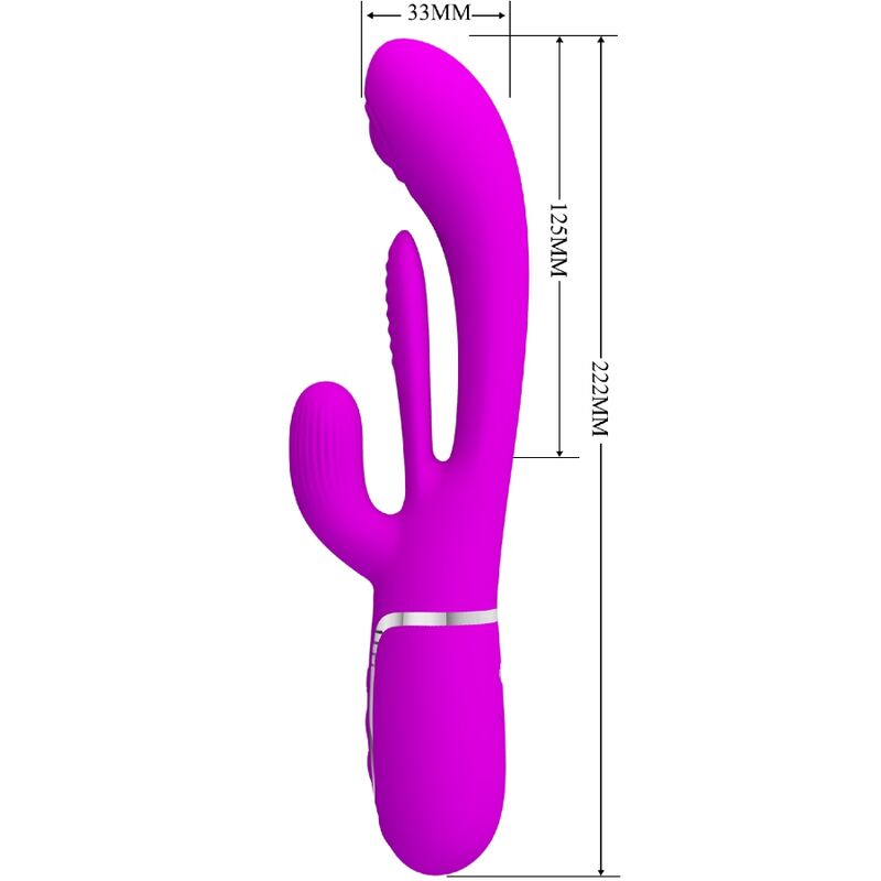 PRETTY LOVE - SHANIA TRIPLE RABBIT VIBRATOR MULTIFUNCTION PINK - 7