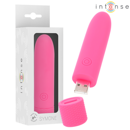 INTENSE - SYMONE USB RECHARGEABLE VIBRATING BULLET 8 VIBRATIONS PINK 10 X 2.2 CM - 7
