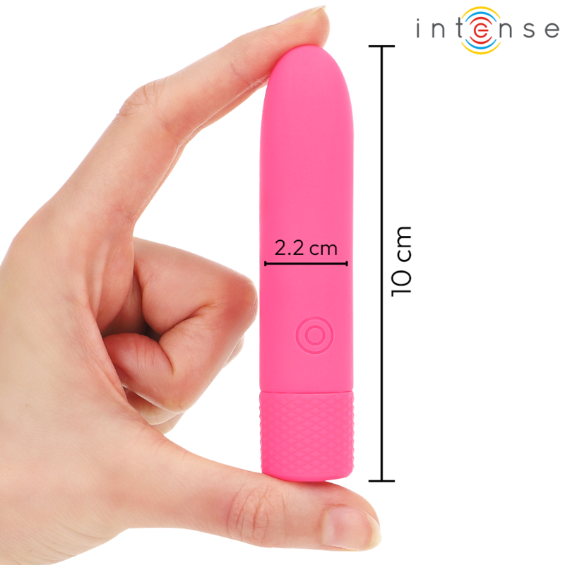 INTENSE - SYMONE USB RECHARGEABLE VIBRATING BULLET 8 VIBRATIONS PINK 10 X 2.2 CM - 3