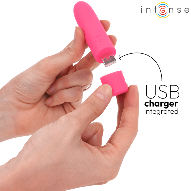 INTENSE - SYMONE USB RECHARGEABLE VIBRATING BULLET 8 VIBRATIONS PINK 10 X 2.2 CM - 4