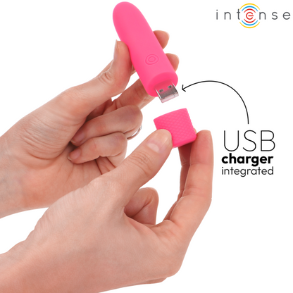 INTENSE - SYMONE USB RECHARGEABLE VIBRATING BULLET 8 VIBRATIONS PINK 10 X 2.2 CM - 4