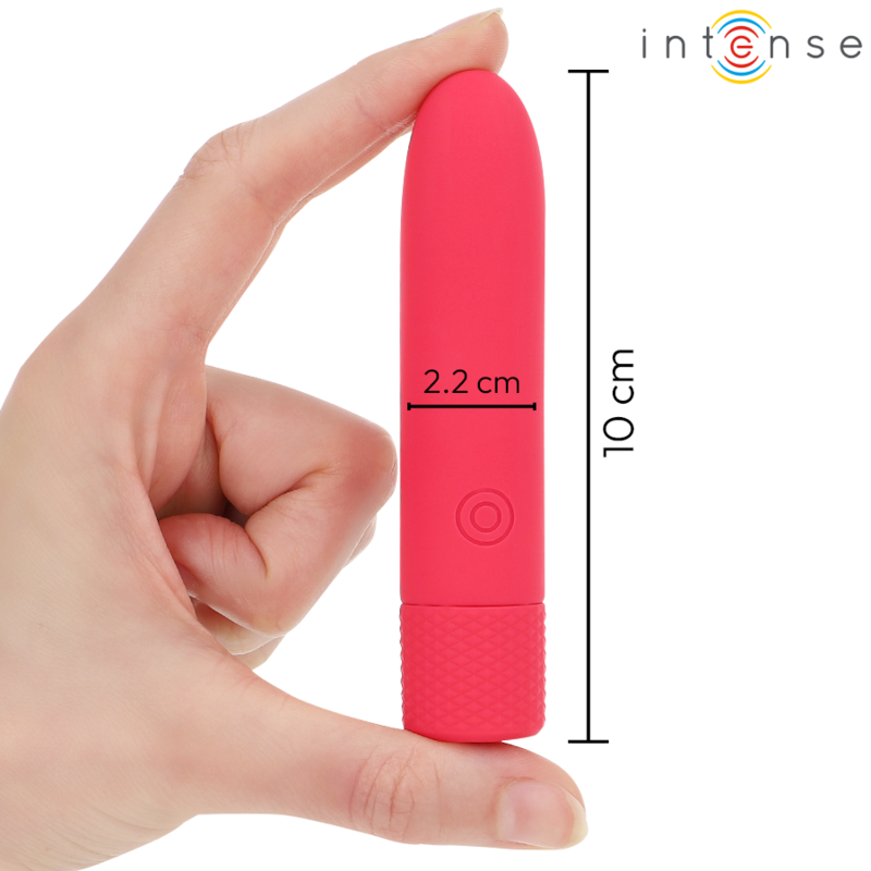 INTENSE - SYMONE USB RECHARGEABLE VIBRATING BULLET 8 VIBRATIONS RED 10 X 2.2 CM - 3