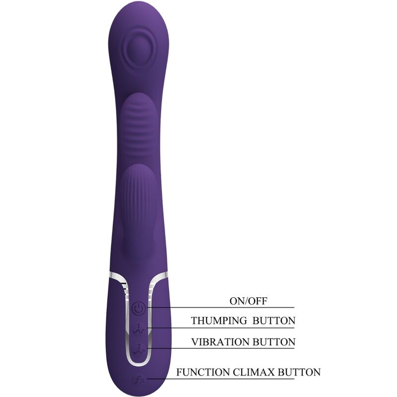 PRETTY LOVE - SHANIA TRIPLE RABBIT VIBRATOR MULTIFUNCTION PURPLE - 9