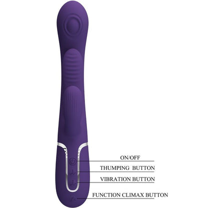 PRETTY LOVE - SHANIA MULTIFUNCTIONAL TRIPLE RABBIT VIBRATOR PURPLE