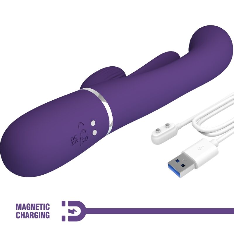 PRETTY LOVE - SHANIA MULTIFUNCTIONAL TRIPLE RABBIT VIBRATOR PURPLE