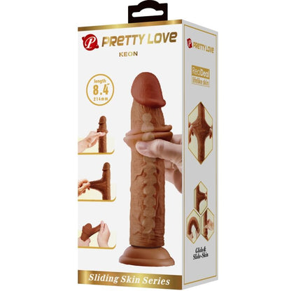 PRETTY LOVE - KEON REALISTIC DILDO 21 CM BROWN - 7