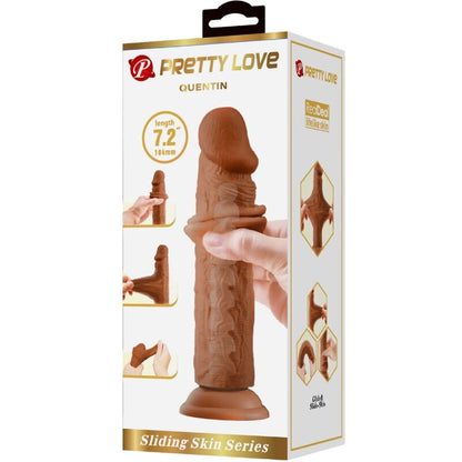 PRETTY LOVE - QUENTIN REALISTIC DILDO 18 CM BROWN - 4