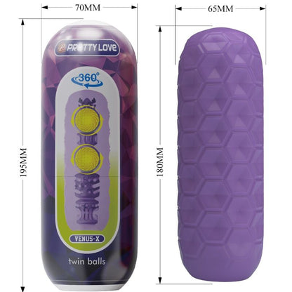 PRETTY LOVE - TWIN BALLS MALE MASTURBATOR PURPLE - 4