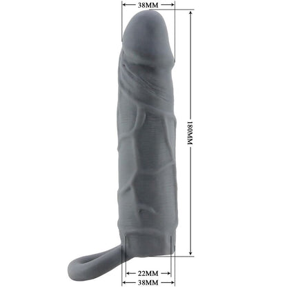 PRETTY LOVE - REALISTIC SKIN PENIS SLEEVE DARK GREY - 6