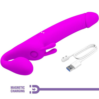 PRETTY LOVE - ZANINI STRAPLESS STRAP-ON 10 VIBRATIONS PURPLE - 2