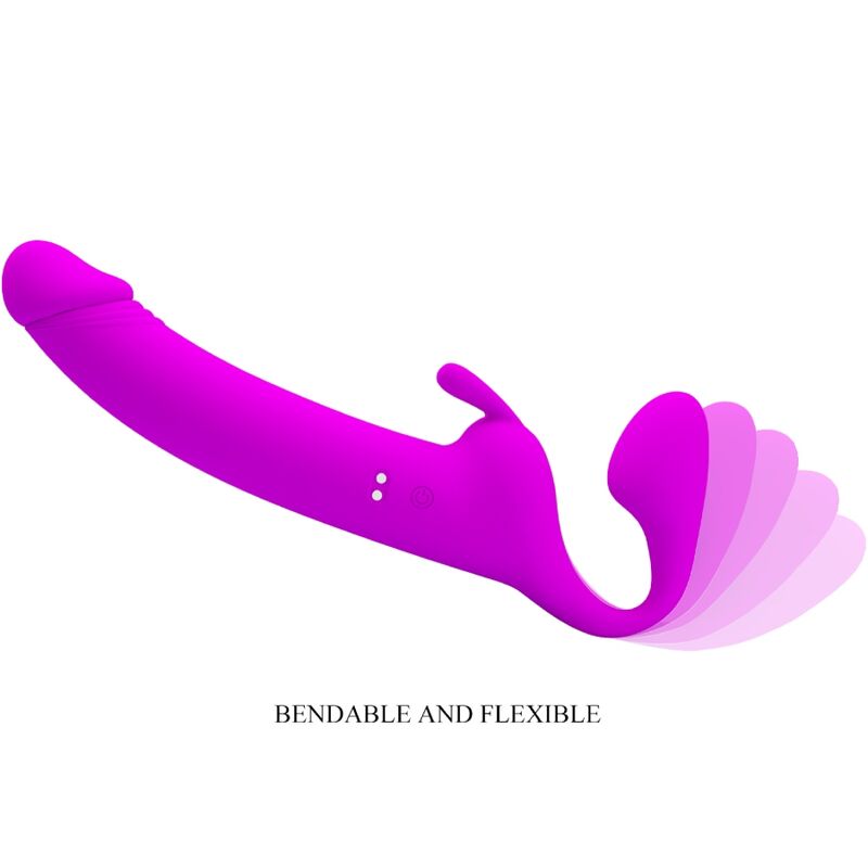 PRETTY LOVE - ZANINI STRAPLESS STRAP-ON 10 VIBRATIONS PURPLE - 4