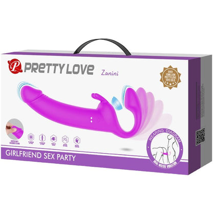 PRETTY LOVE - ZANINI STRAPLESS STRAP-ON 10 VIBRATIONS PURPLE - 6