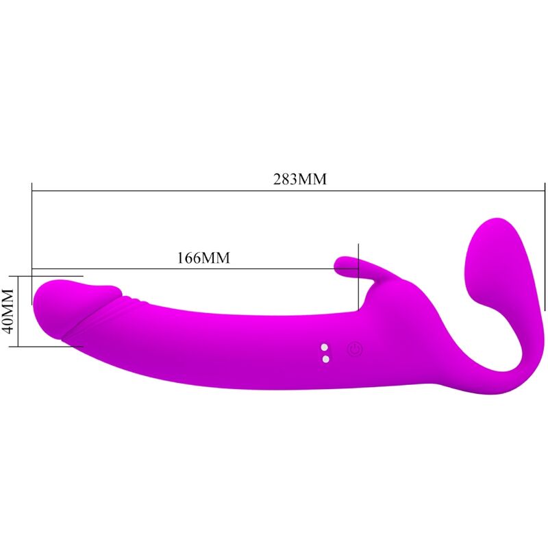 PRETTY LOVE - ZANINI STRAPLESS STRAP-ON 10 VIBRATIONS PURPLE - 8