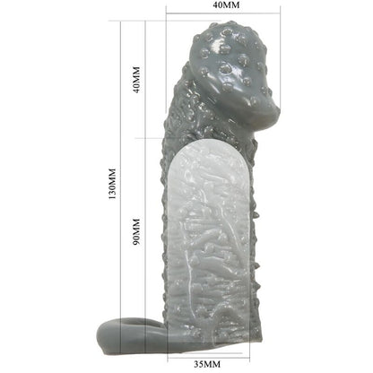 PRETTY LOVE - REALISTIC PENIS ENLARGEMENT MODEL AND DELAY SLEEVE 2 GREY