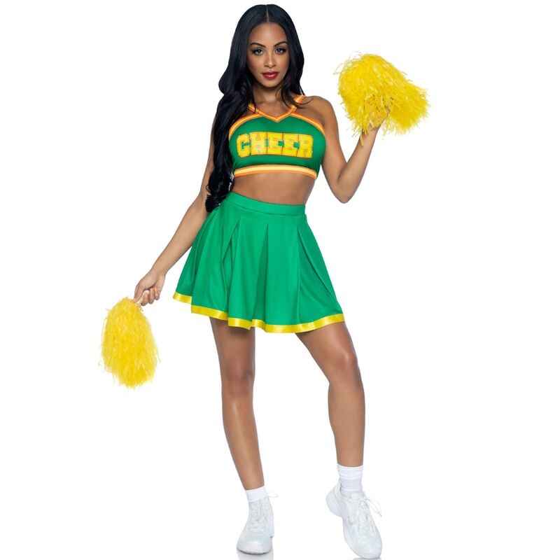 LEG AVENUE - COSTUME CHEERLEADER VERDE M/L - Secretroomsexyshop
