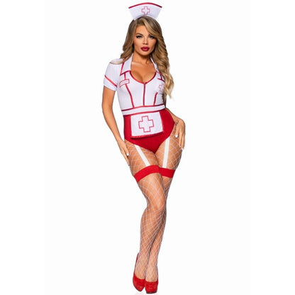 LEG AVENUE - SEXY NURSE COSTUME RED/WHITE S - 2