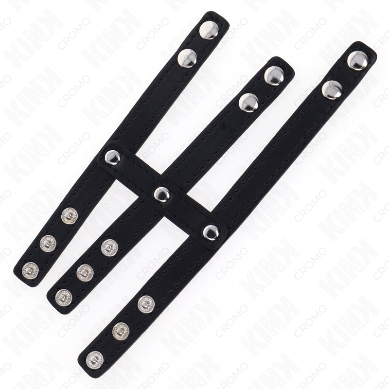 KINK - TRIPLE LEATHER COCK RING WITH PRESSURE CLOSURE