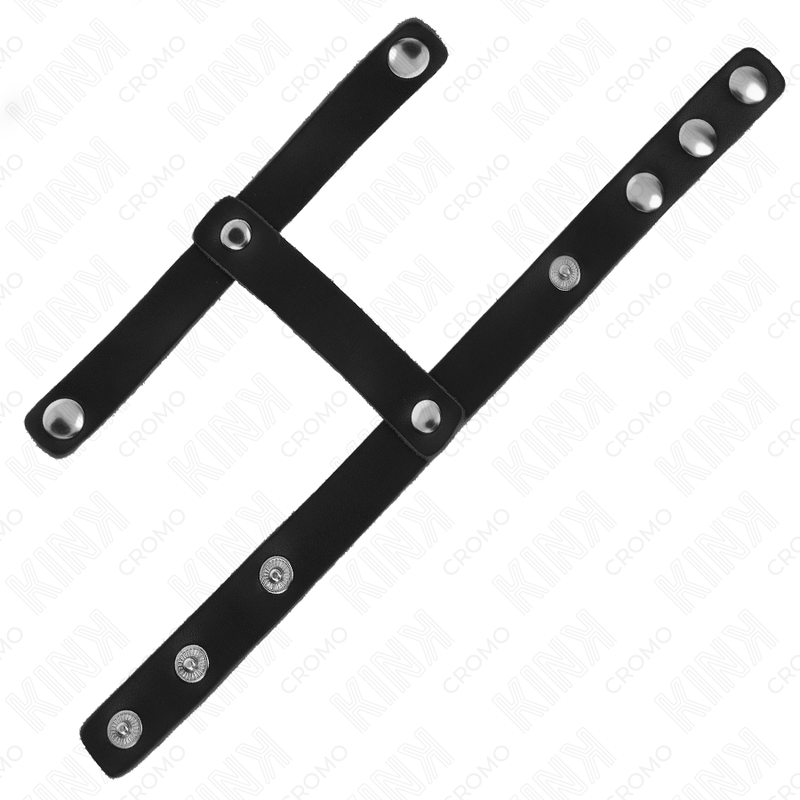 KINK - ADJUSTABLE LEATHER PENIS RING AND BALL DIVIDER STRAP - 1