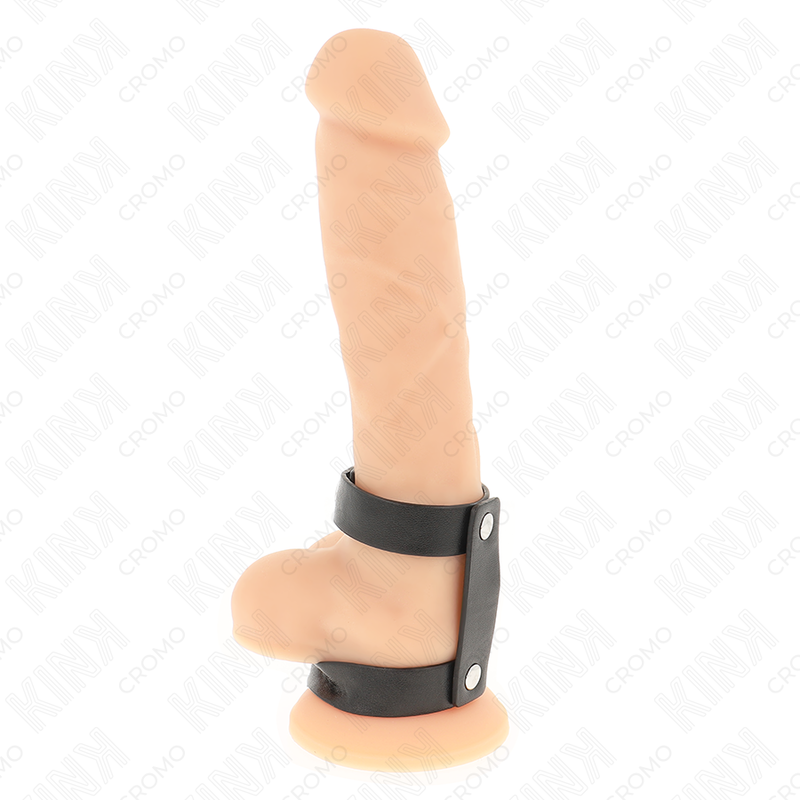 KINK - ADJUSTABLE DOUBLE LEATHER COCK RING