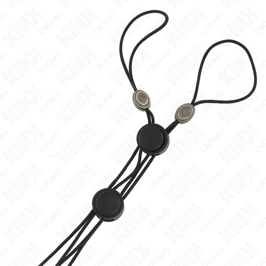 KINK - BLACK DETAIL NIPPLE CLAMPS WITH BLACK ELASTIC - 1