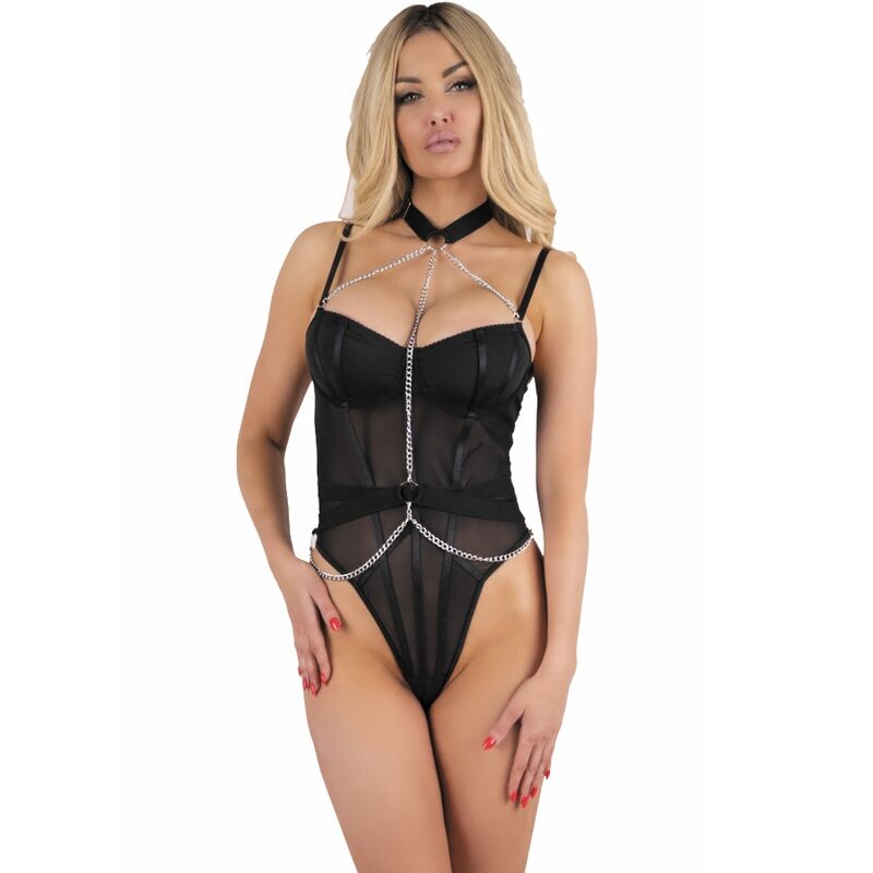LIVCO CORSETTI FASHION - RUBIKA LC XG079 BODY WITH CHOKER BLACK XL - S - 4