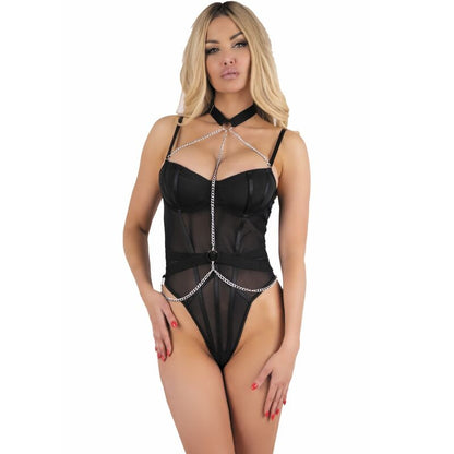 LIVCO CORSETTI FASHION - RUBIKA LC XG079 BODY WITH CHOKER BLACK XL - S - 4