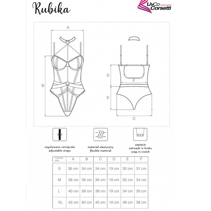 LIVCO CORSETTI FASHION - RUBIKA LC XG079 BODY WITH CHOKER BLACK XL - L - 12