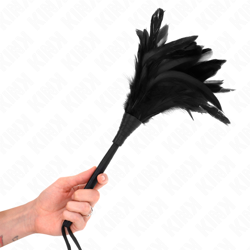KINK - BLACK MAIDS HORN SHAPED TICKLE CHICKEN FEATHERS 36 CM - 2