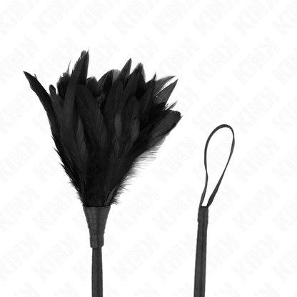 KINK - BLACK HORN-SHAPED CHICKEN FEATHERS 36 CM