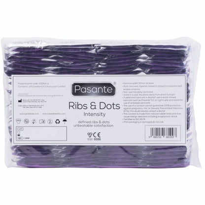 PASANTE - RIBS &amp; DOTS INTENSITY CONDOMS 144 UNITS