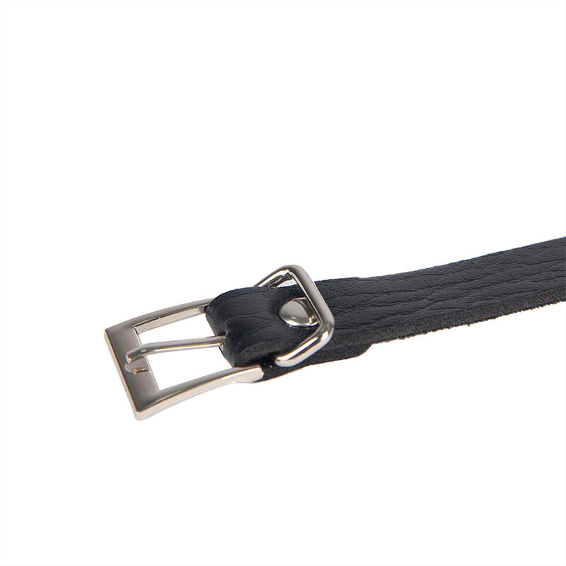 SUBBLIME - 953713 PUNK BONDAGE BELT WITH BLACK METAL BUCKLE, ONE SIZE FITS ALL