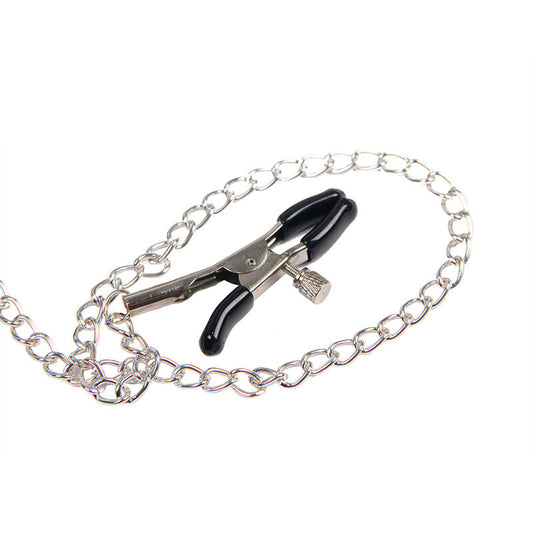 SUBBLIME - 953720 BONDAGE LEATHER STRAP BREAST CLAMPS BLACK ONE SIZE - 1