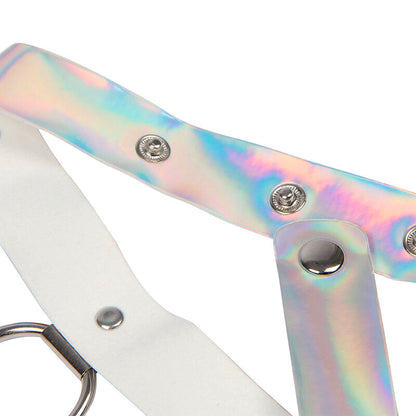 SUBBLIME - 953737 CHEST HARNESS WITH RINGS AND SILVER CHAINS ONE SIZE