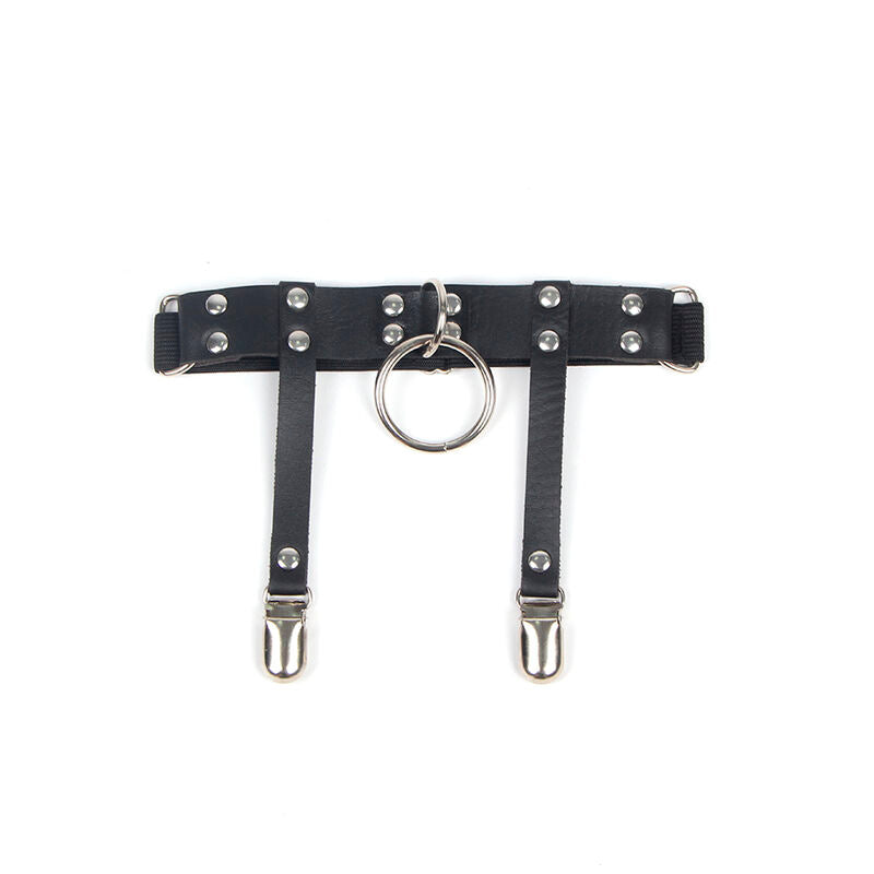 SUBBLIME - 953744 ADJUSTABLE LEATHER PUNK GARTER BLACK ONE SIZE - 3