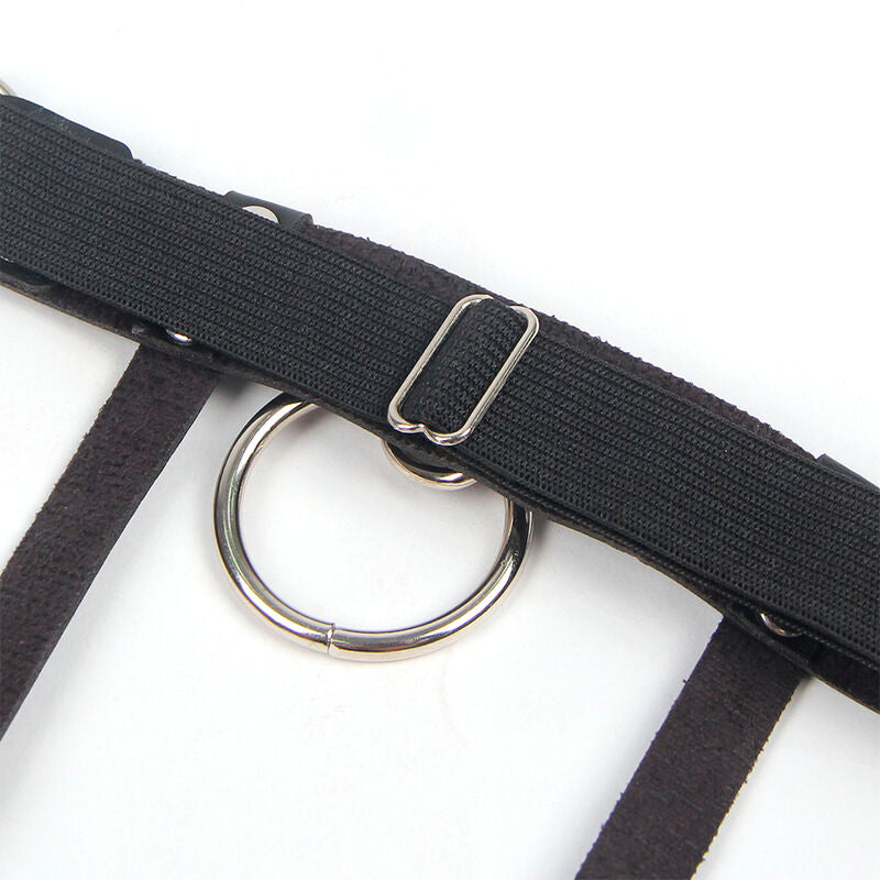 SUBBLIME - 953744 BLACK ADJUSTABLE LEATHER PUNK GARTER ONE SIZE FITS ALL