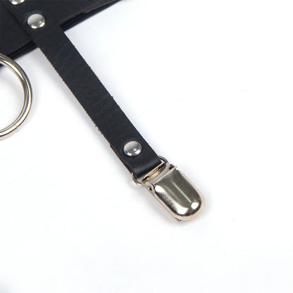 SUBBLIME - 953744 ADJUSTABLE LEATHER PUNK GARTER BLACK ONE SIZE - 12