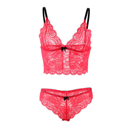 SUBBLIME - 953898 SILK AND LACE NIGHTGOWN + PANTIES RED S/M - 17
