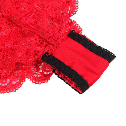 SUBBLIME - 953898 SILK AND LACE NIGHTGOWN + PANTIES RED S/M - 10