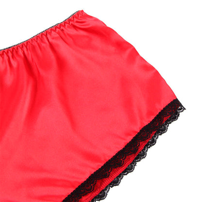 SUBBLIME - 953898 SILK AND LACE NIGHTGOWN + PANTIES RED S/M - 14