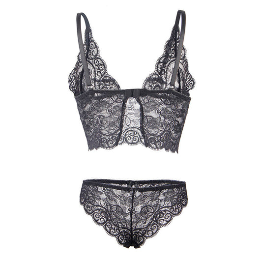 SUBBLIME - 953928 SILK AND LACE NIGHTGOWN + PANTIES BLACK L/XL - 1
