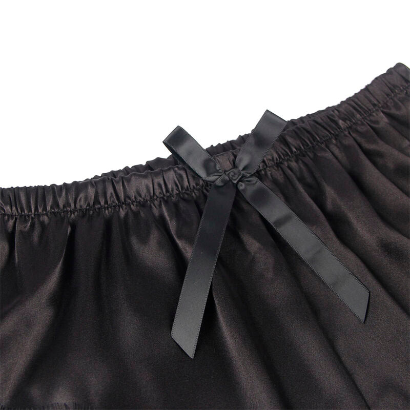 SUBBLIME - 953942 CASUAL SILK NIGHTGOWN + LACE PANTS BLACK L/XL - 7