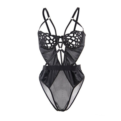 SUBBLIME - 954055 SEXY LACE BODYSUIT BLACK S/M - 13