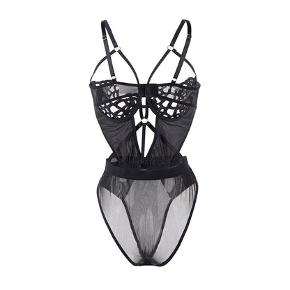 SUBBLIME - 954055 SEXY LACE BODYSUIT BLACK S/M - 2