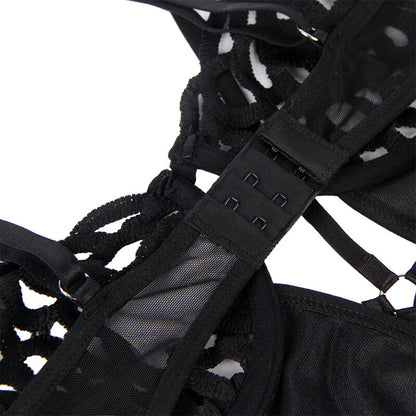 SUBBLIME - 954055 SEXY LACE BODYSUIT BLACK S/M - 1