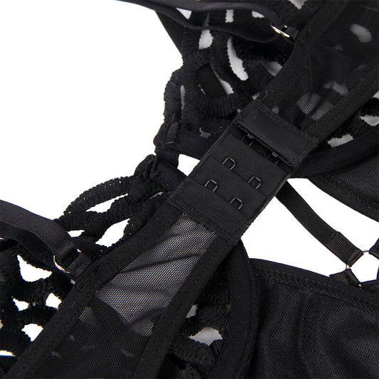 SUBBLIME - 954055 SEXY LACE BODYSUIT BLACK S/M - 1