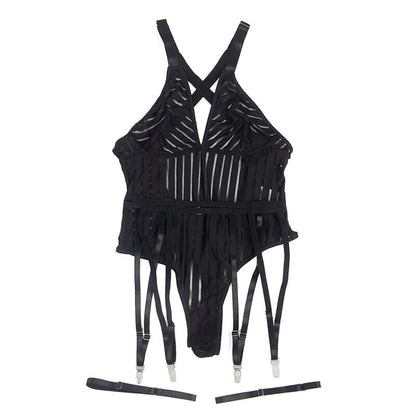 SUBBLIME - 954154 BODY WITH GARTER BELT BLACK L/XL - 4