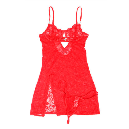 SUBBLIME - 954208 LACE BABYDOLL WITH ADJUSTABLE STRAPS RED S/M - 10