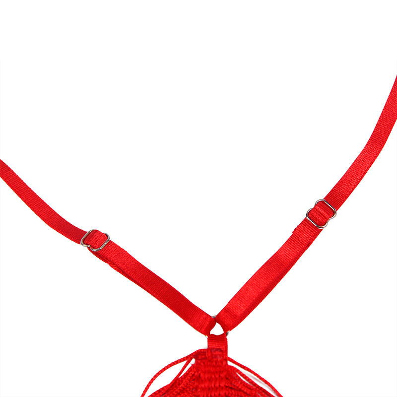 SUBBLIME - 954246 STRAPPY DRESS + THONG RED S/M - 6